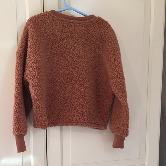 Teddy Bear Sweater sweatshirt Old Navy Girls 6/7 Sherpa sheepskin look sweater - Picture 2 of 5